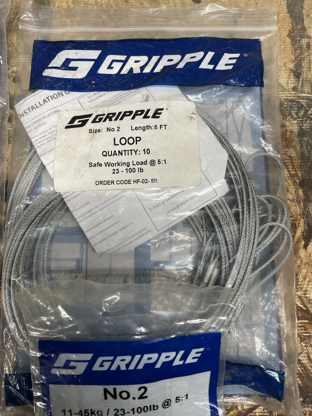 Gripple No. 2 ( 5 Foot ) 23-100 Pound – Hangers and Fasteners – 25 Pieces