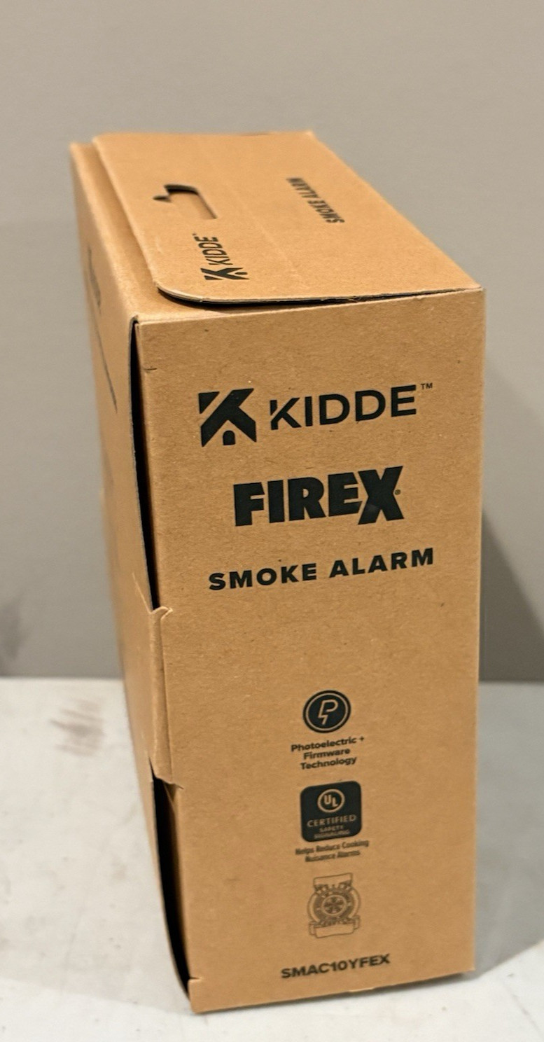 Kidde Firex SMAC10YFEX 21033087 Smoke Alarm, Hardwired W/ 10-Year Backup Battery