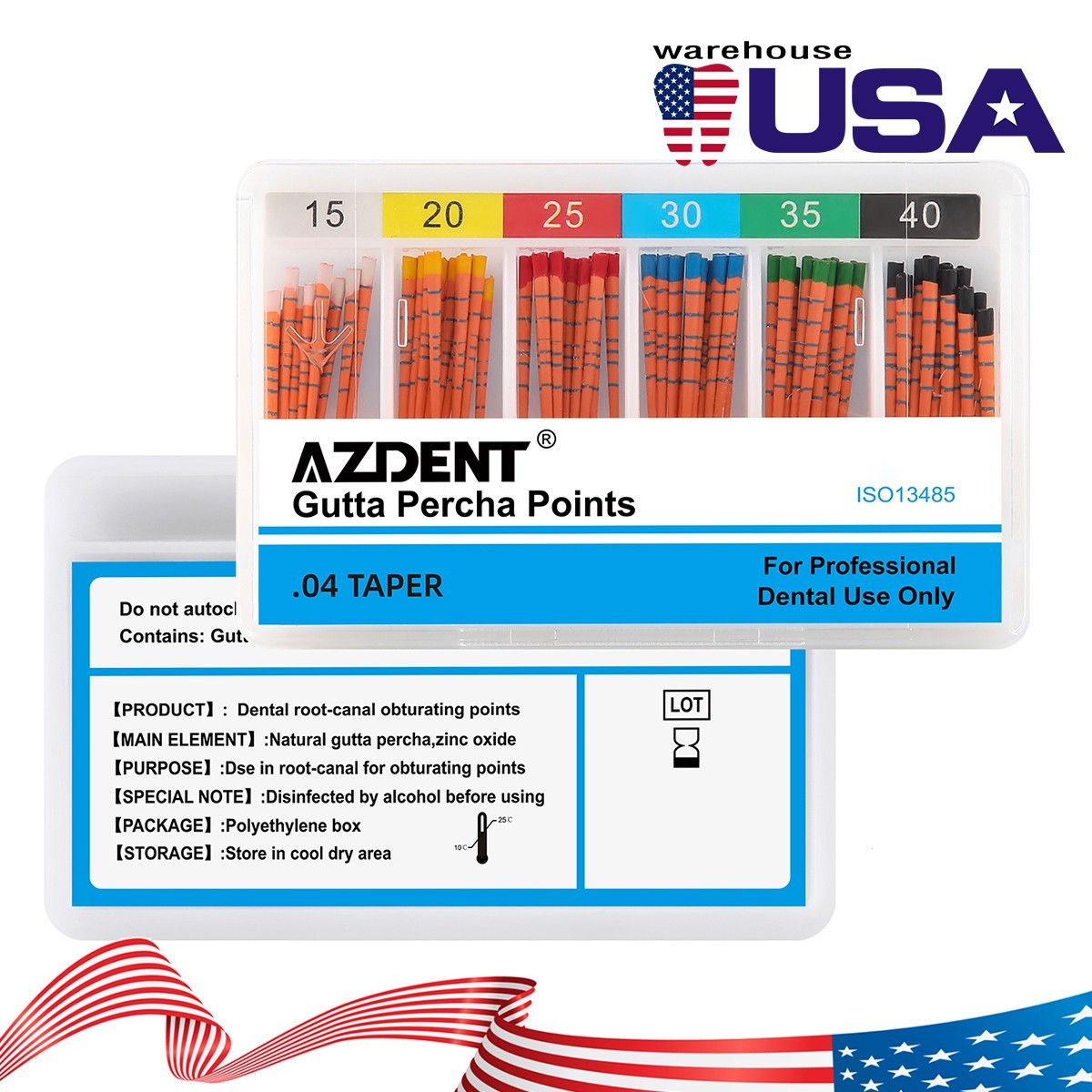 Dental Endodontic Gutta Percha Points/Absorbent Paper Points 0.04/F1 F2 F3 Scale
