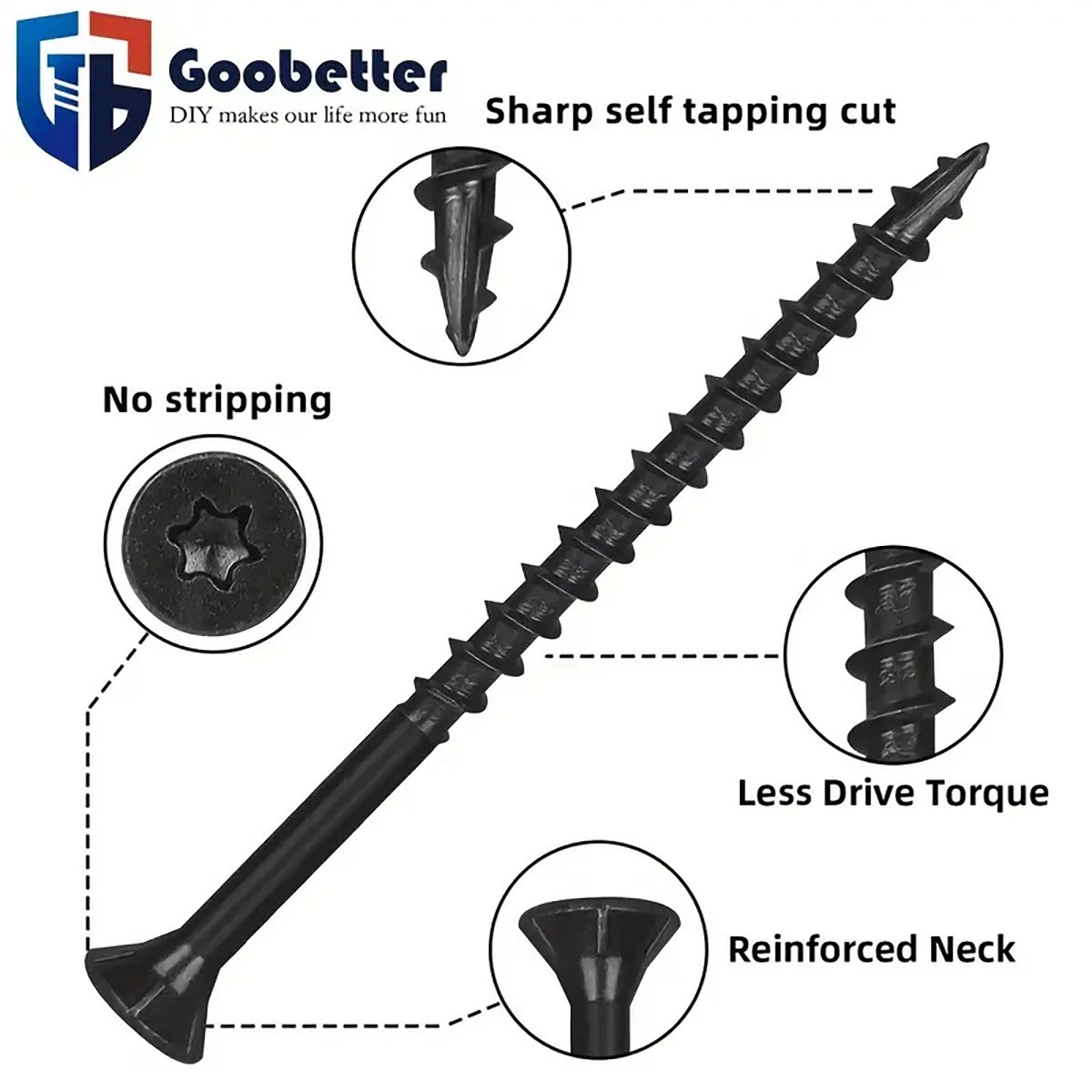 #8 #10 Deck Screws T25 Torx Drive Self Tapping Wood Decking Fencing Screw