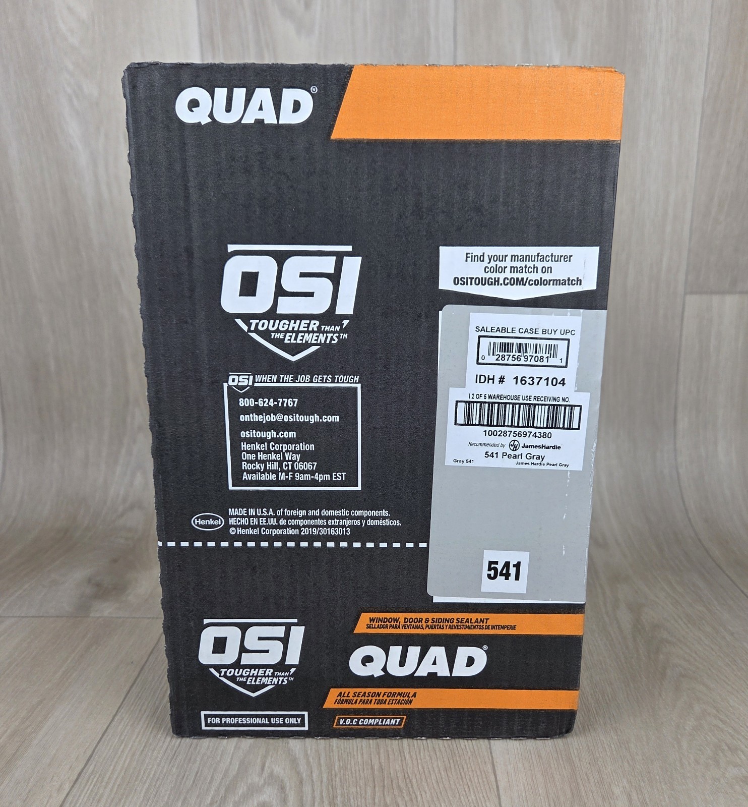 12 Pack OSI QUAD VOC #541 Pearl Gray Window Door & Siding Sealants All Season