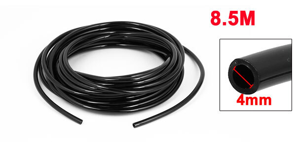8.5m 28Ft Length 6mm x 4mm Black Polyurethane PU Pneumatic Hose Pipe Tube Tubing