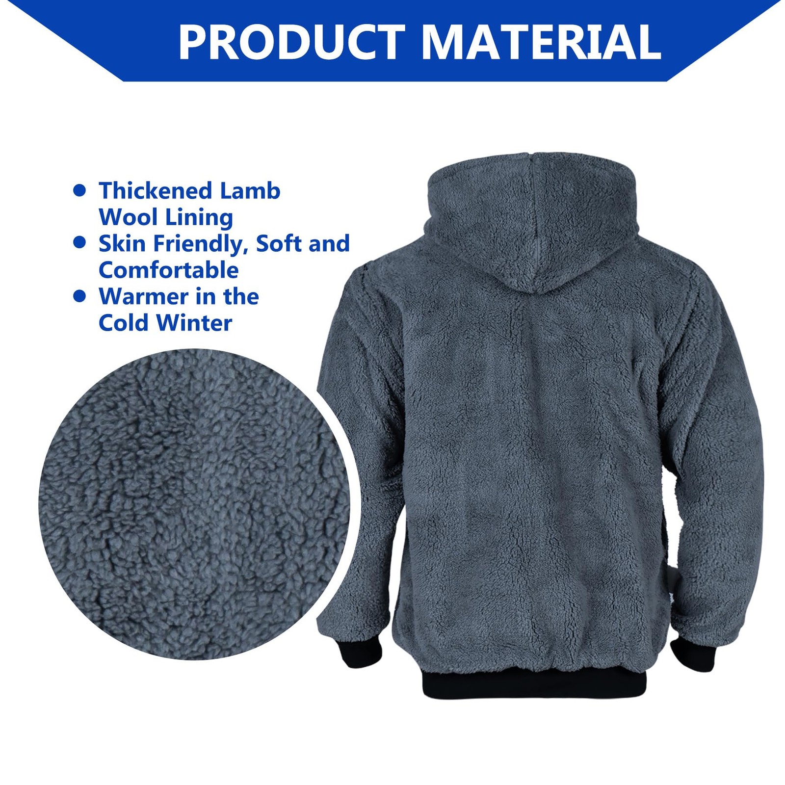 FONIRRA Men’s Hi Vis Hoodie Reflective ANSI Class 3 Wool Fleece Safety Sweats…