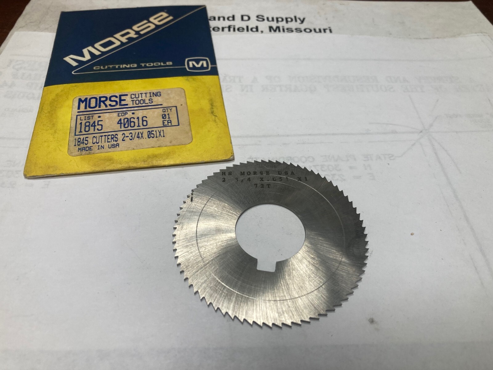 Morse 40616, 2-3/4″ x .051″ x 1″, High Speed Steel, Slitting Saw Blade, 72 Teeth
