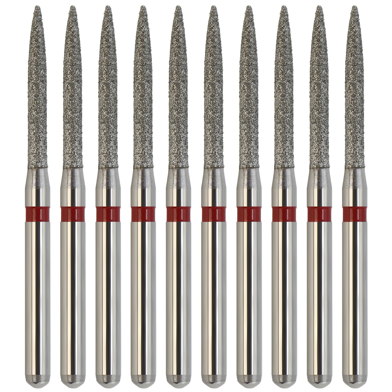 Dental Diamond Burs Flame FG High Speed Diamonds Bur Fine Grit Red 863/012F
