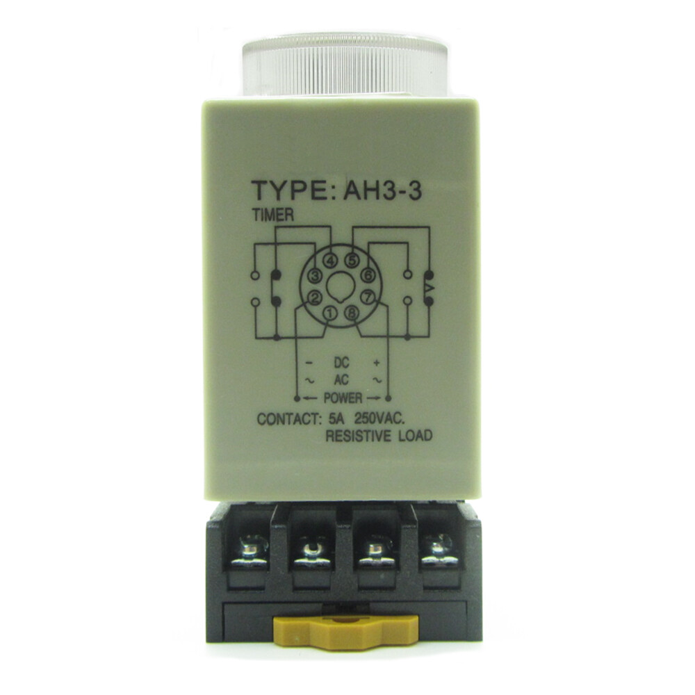 Power On Time Delay Relay Timer 12V 24V 110V 220V 380V 0-60S 0-60M 8 Pin + Base