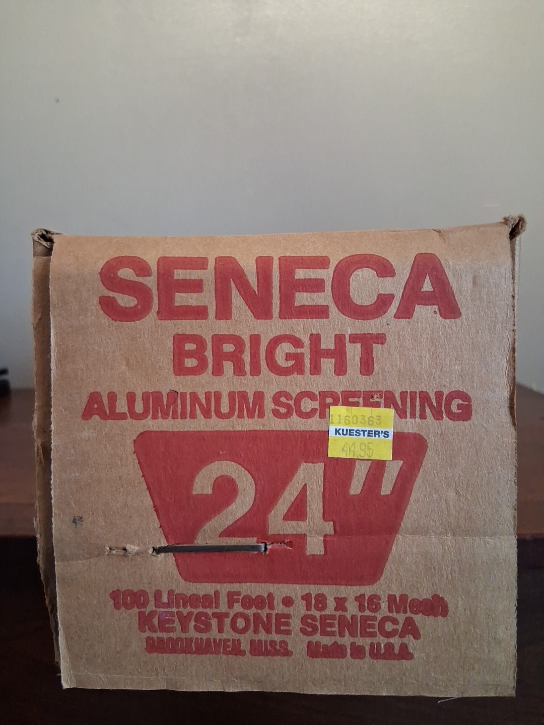 Keystone Seneca Bright aluminum screening-24”x100 lineal feet-18×16 mesh ct NOS