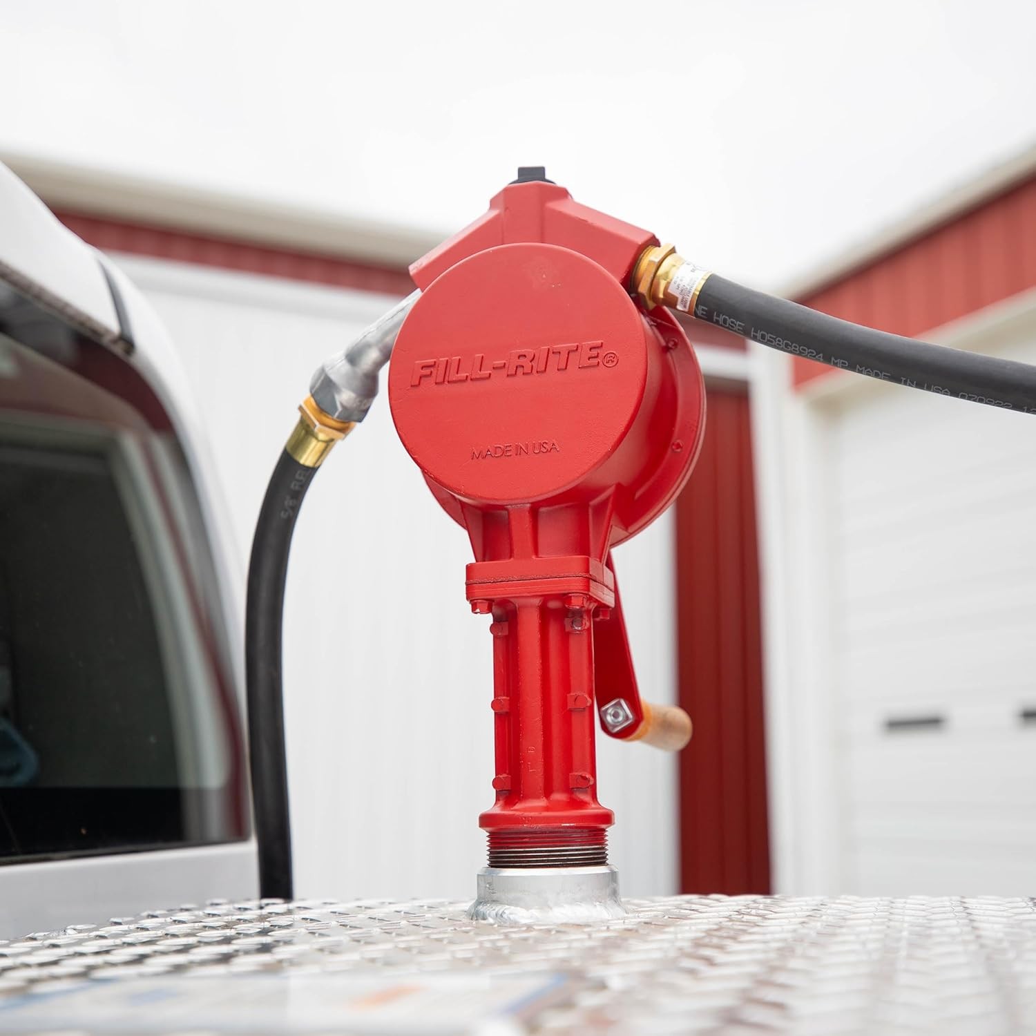 Fill-Rite FR112 Fuel Transfer Rotary Universal Fit Hand Pump with Discharge Hose