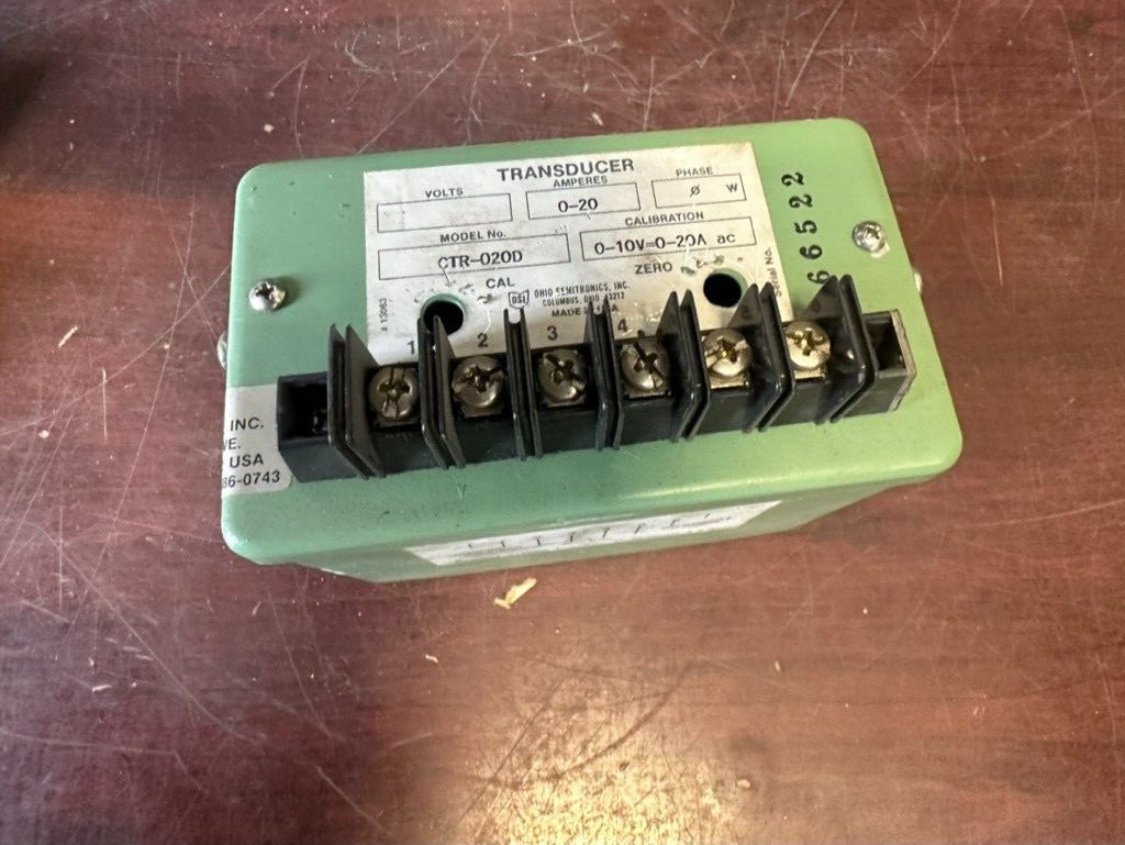 Ohio Semitronics CTR-020D, Transducer, 0-20A, 0-10V=0-20A