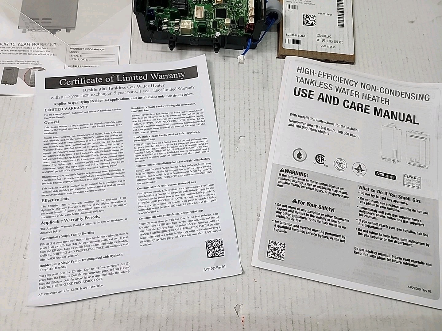 Rheem Control Board For Tankless Water Heater ECO200XELP-3