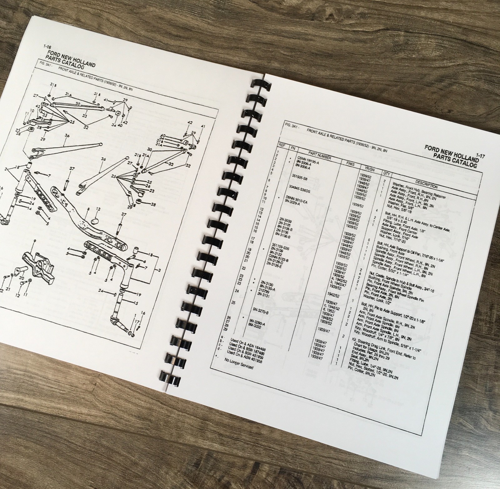 Ford 2N 8N 9N Tractor Assembly Service Parts Manual Catalog New Print 1939-1952