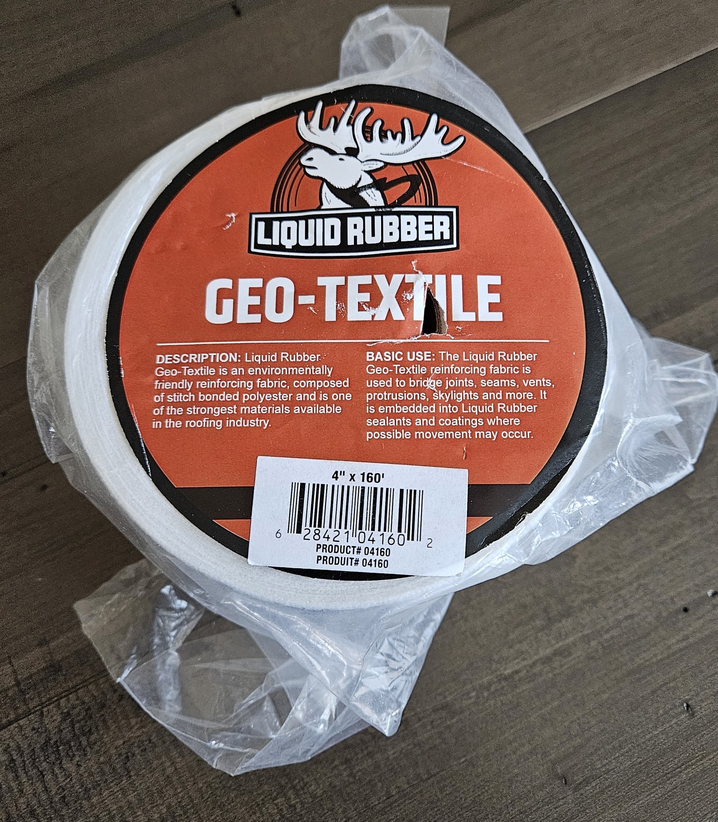 Liquid Rubber 04160-LR Geo-Textile Fix Leaks Repair and Restore 4″ x 160′ New