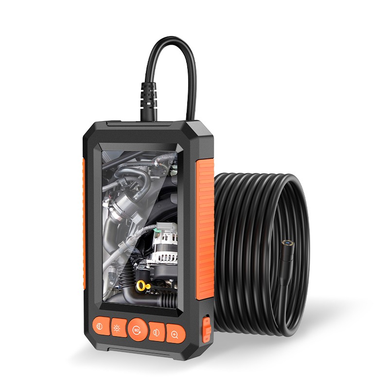 IP67 Rated Dual Lens Snake Inspection Camera 10M Cord Built-in LCD Screen