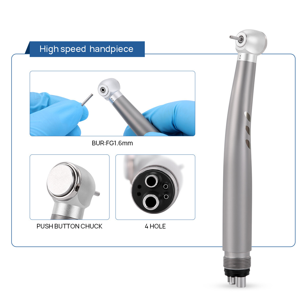 Dental E-generator LED High Speed Handpiece Slow Low Speed Handpiece 4/2Hole