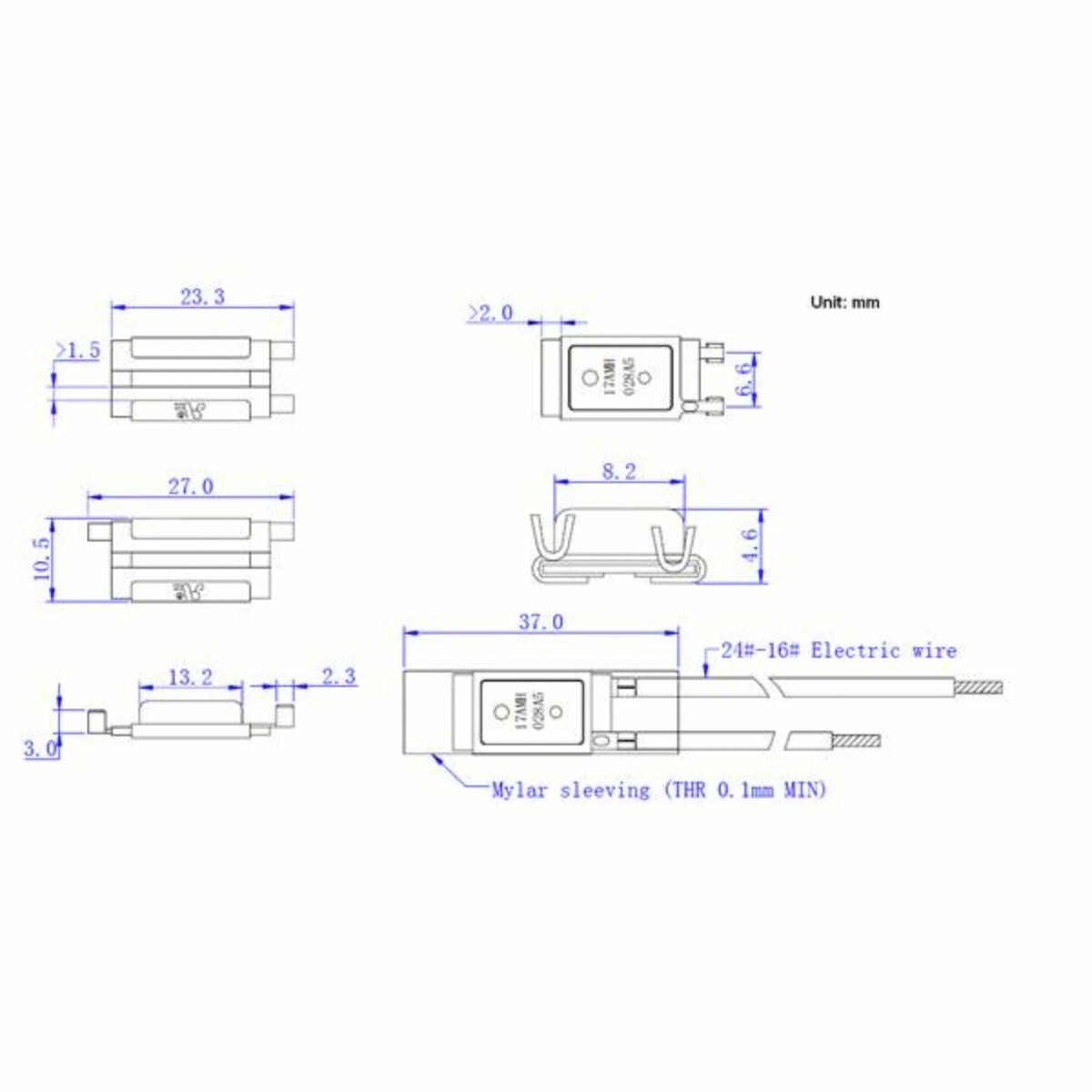 2 17AM Thermal Protector Temperature Control Switch 45-180℃ Thermostat for Motor