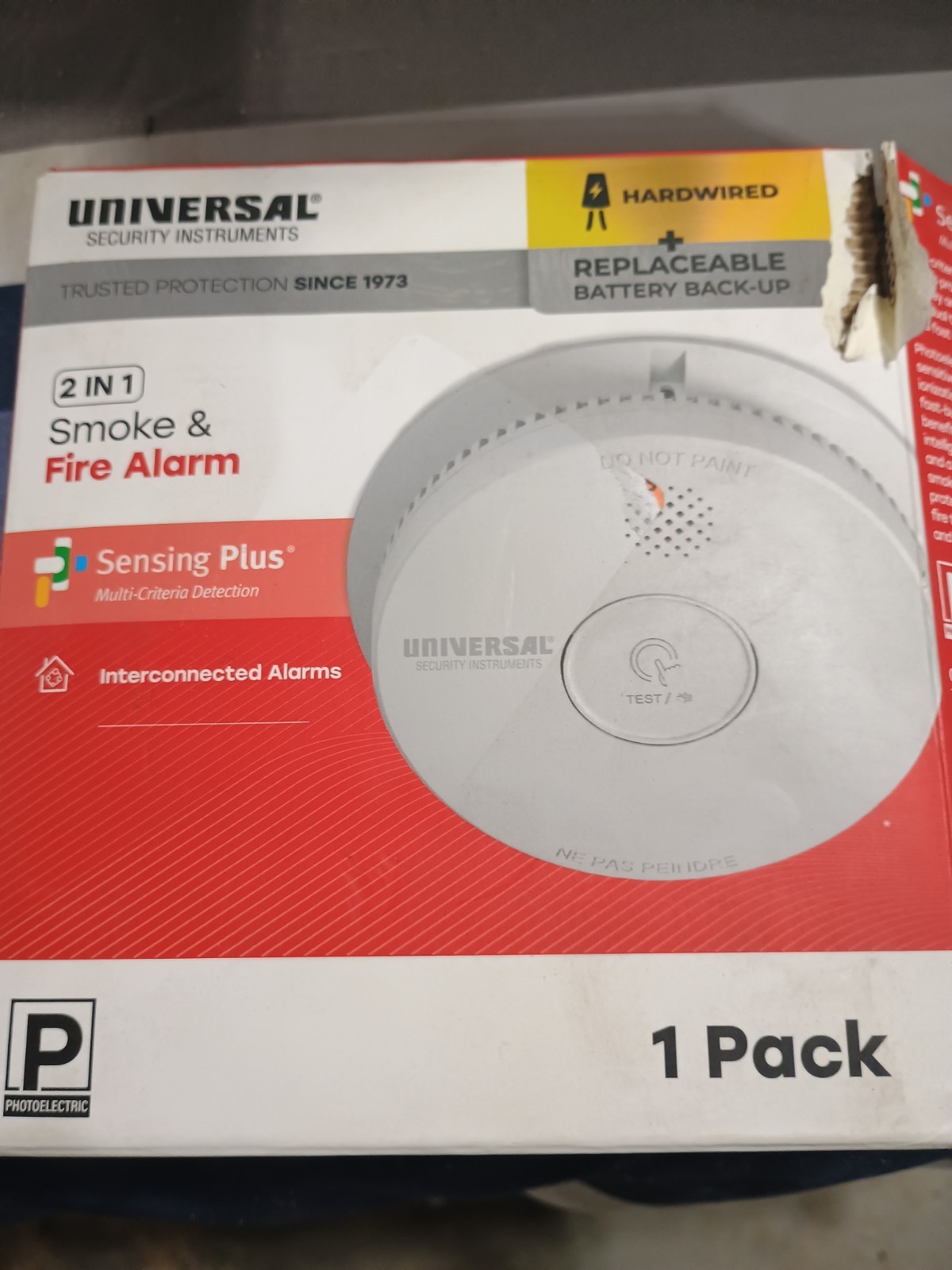 Universal Security Instruments Hardwired 2 Pack Battery Backup Smoke Detector