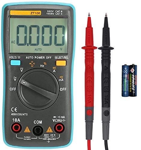 Auto-Ranging Digital Multimeter with 4000 Counts and Backlit LCD Display, Mea…