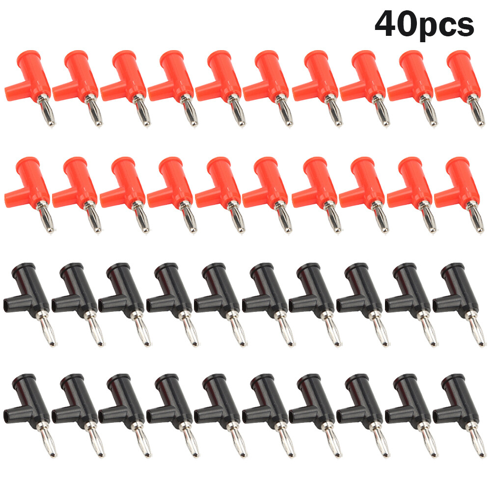 40Pcs 4mm Banana Plug Stackable Solderless Banana Plug Connector for Security