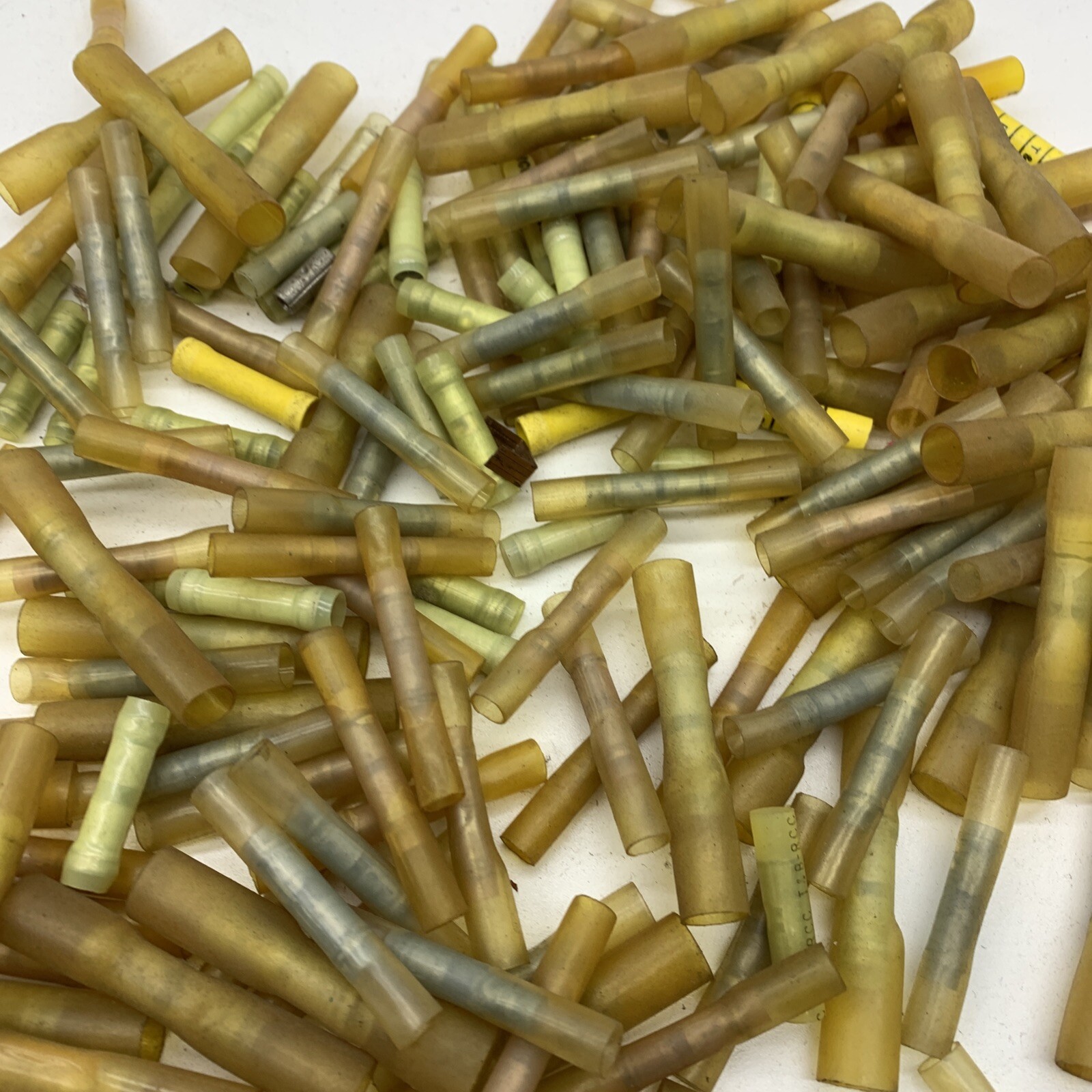 Big Lot of (200) Mixed Assorted Wire Butt Splices Unions 12-10 and 14-10 AWG