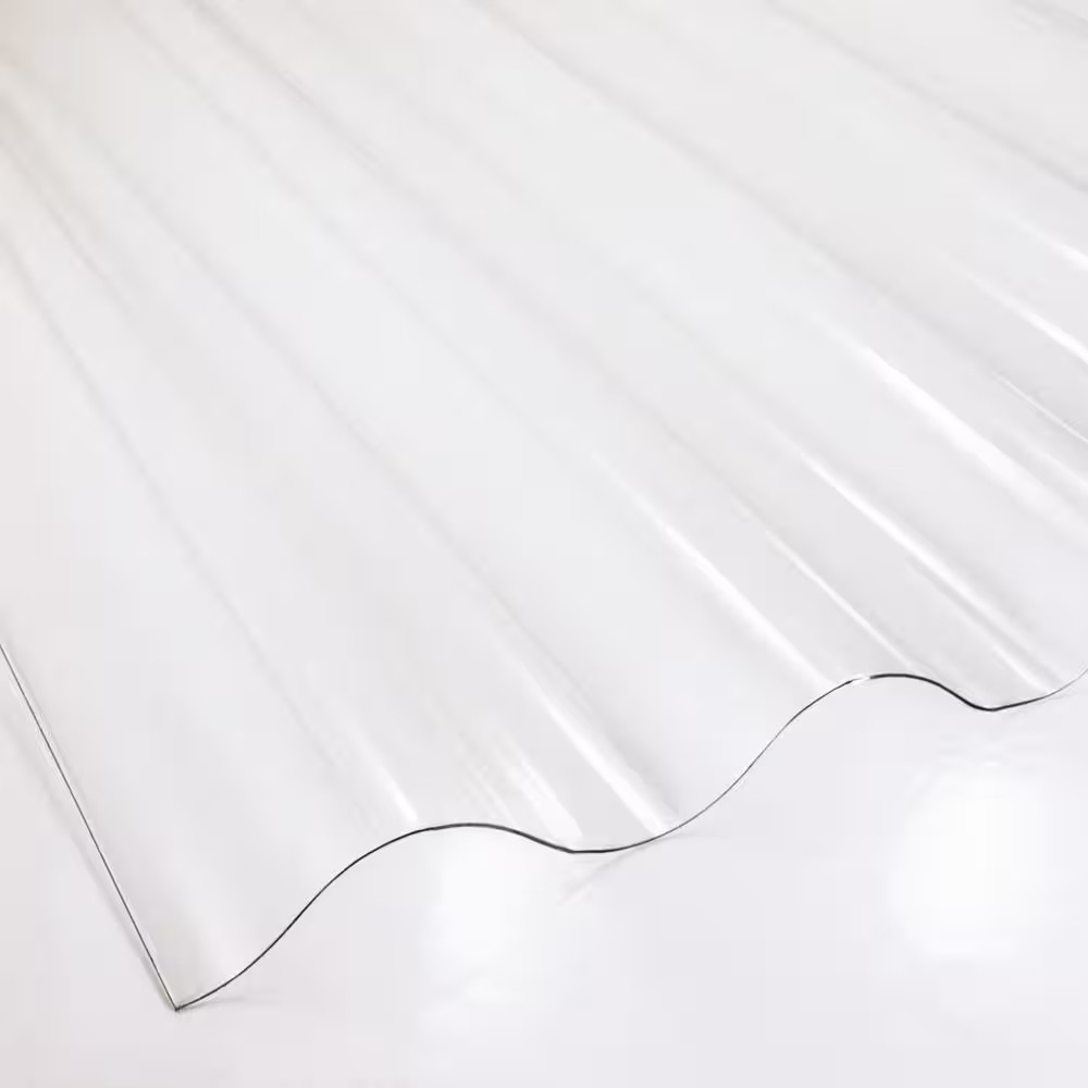 72 In. L X 21 In. W Corrugated Polycarbonate Plastic Curvy Clear Roof Panel (Set