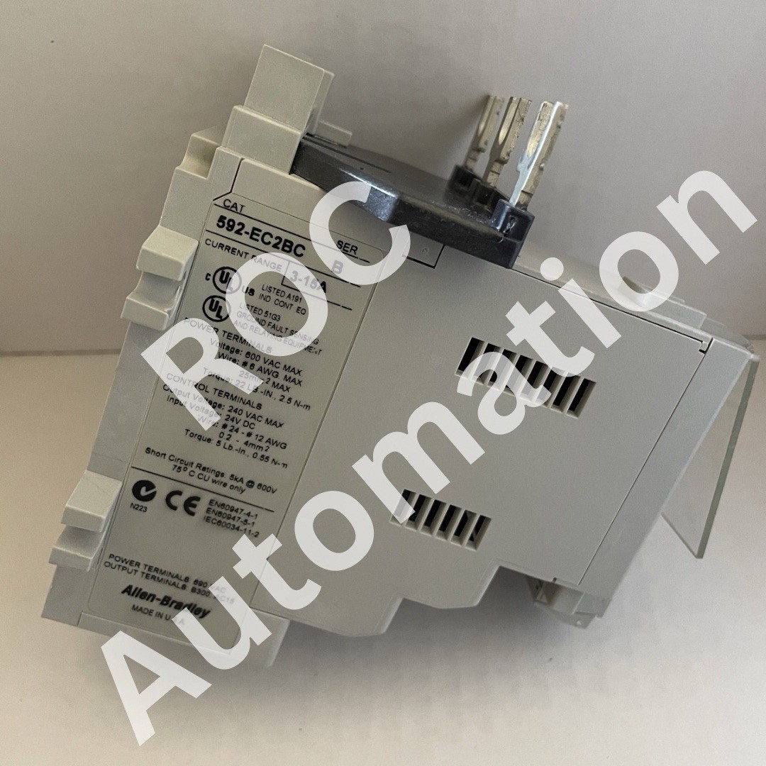 Surplus Pre-owned Allen Bradley 592-EC2BC Ser B Solid State Overload Relay 3-15A