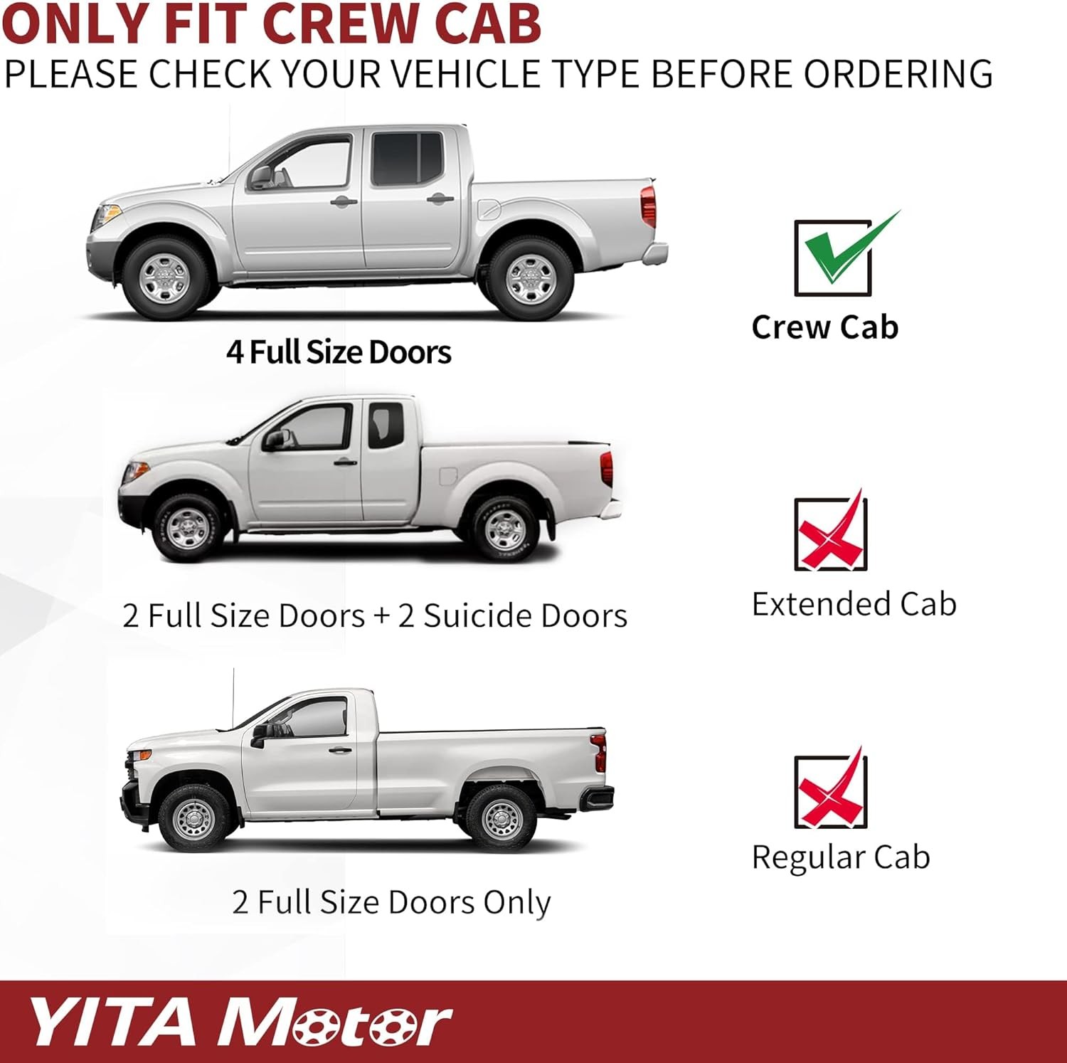 YITAMOTOR 6 Inches Running Boards Compatible with 2005-2026 Nissan Frontier Crew
