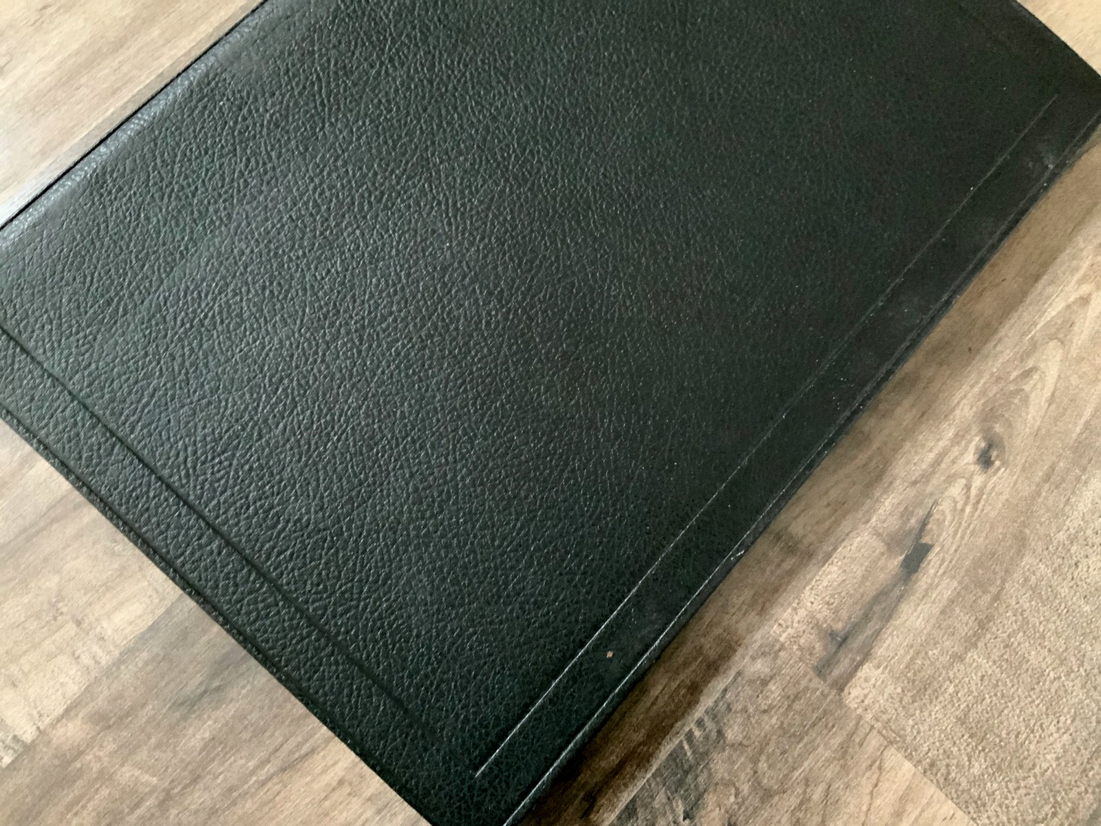 Vintage BOORUM PEASE Black Pebble ACCOUNT RECORD BOOK (4) Ring BINDER 14.5×10
