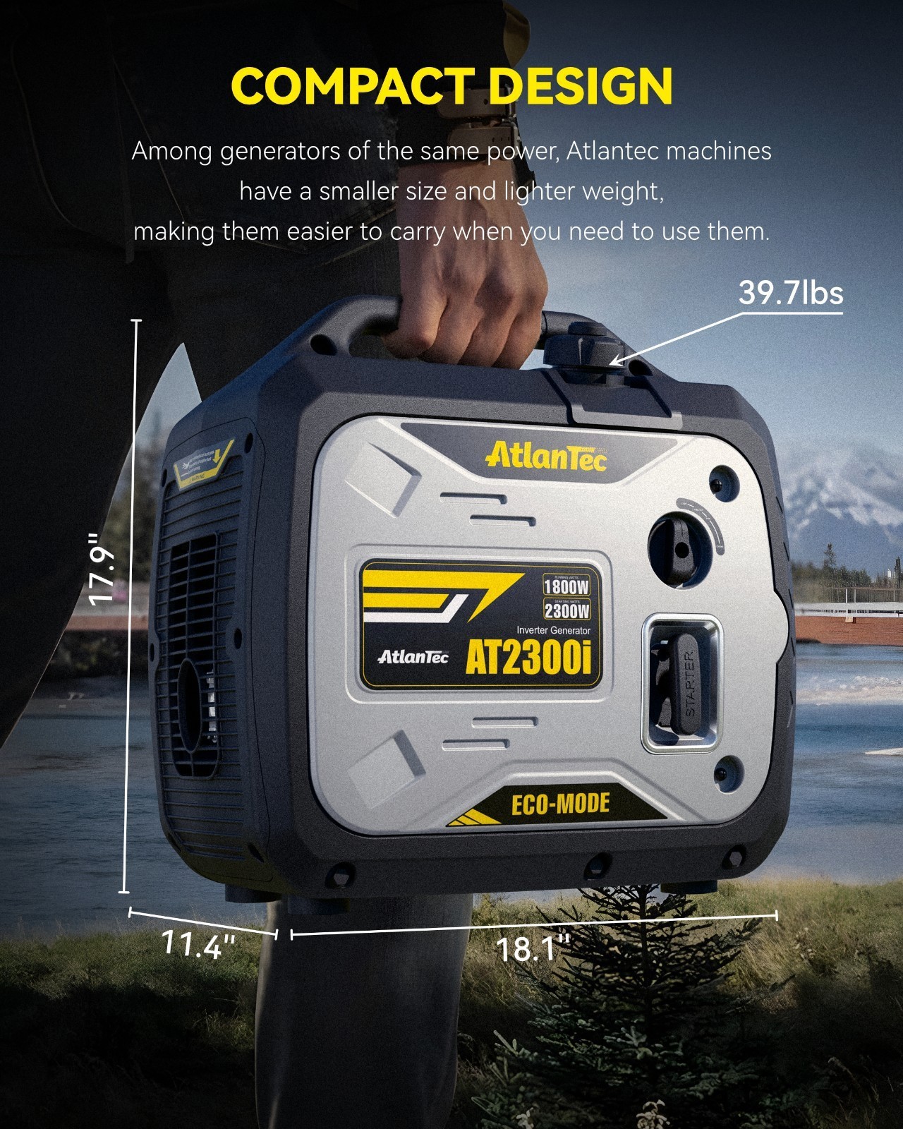 2300W Gas Power Inverter Generator Portable Home Backup Job site Construction