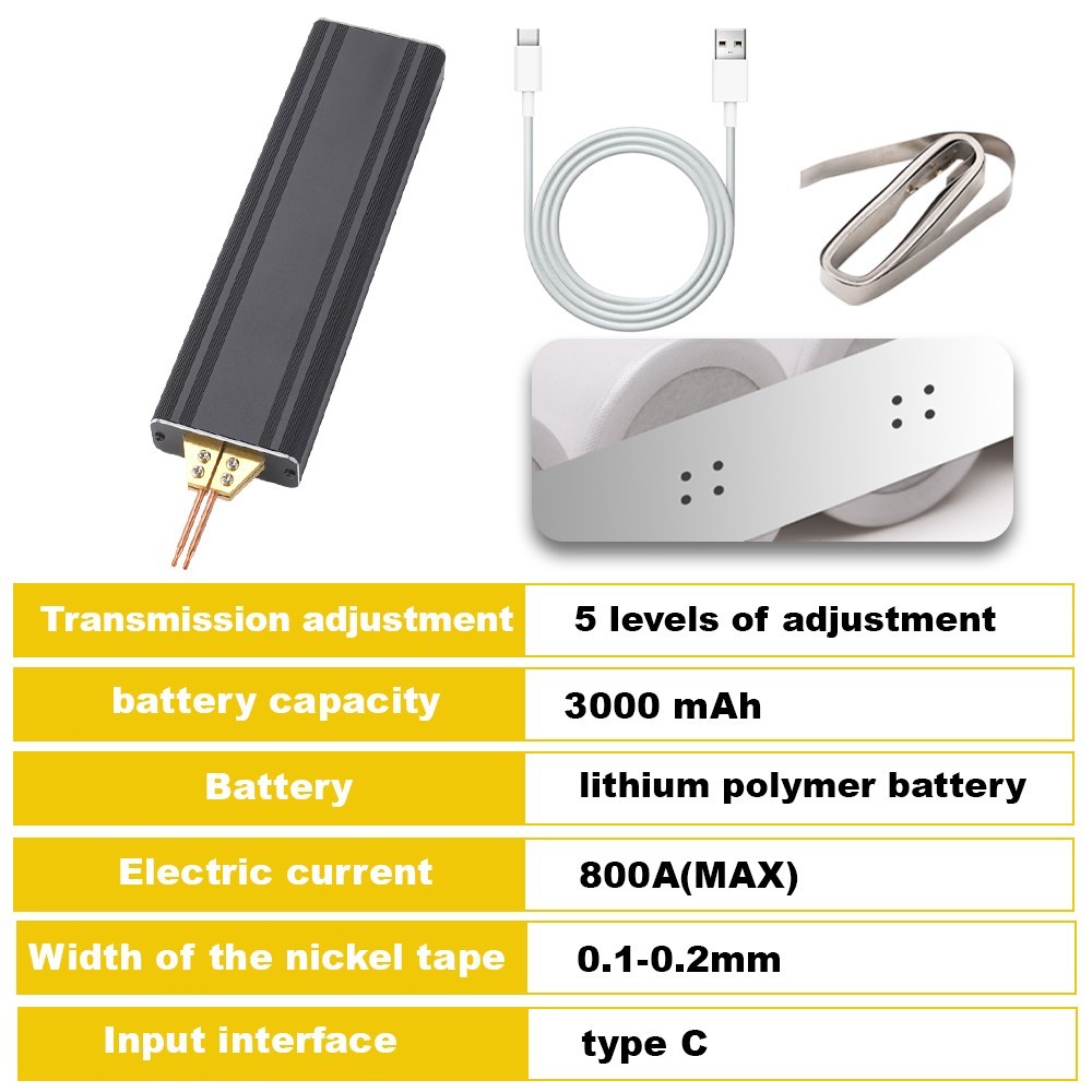 Battery Spot Welder Portable Spot Welding Machine Black For 18650 32650 Battery