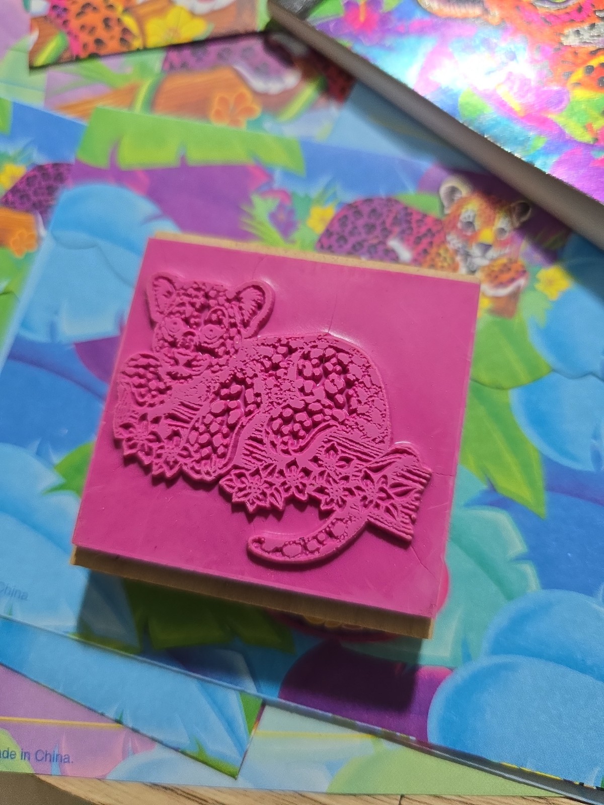 Vintage Lisa Frank Hunter The Tiger Mini Stationary Organizer *Rare* Lots Inside