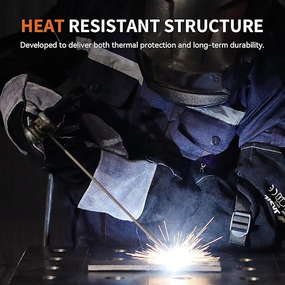 JASIC Stick/MIG/Cutting Welding Gloves Heat/Fire Resistant Durable for Welder