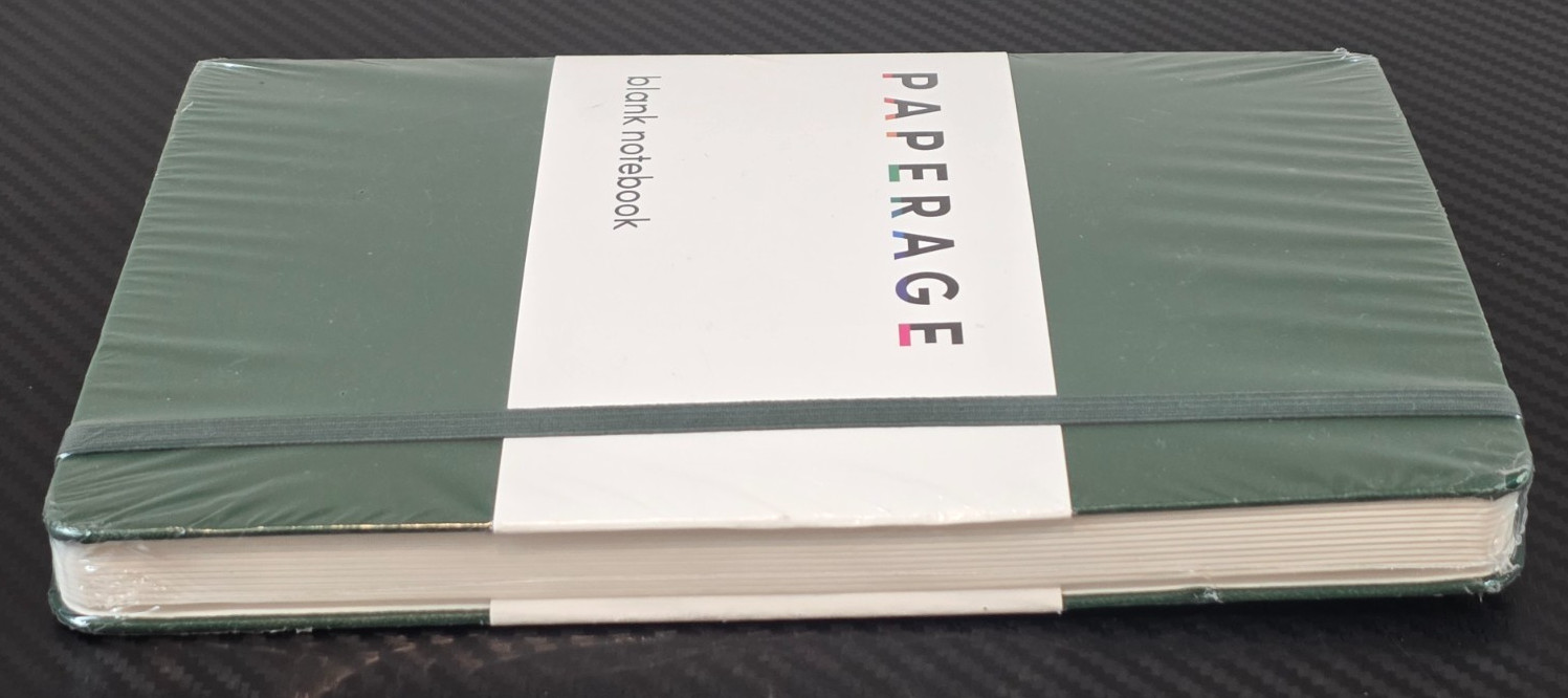 PAPERAGE Blank Journal Notebook Black 160 Pages 5.7 » x 8″ Green