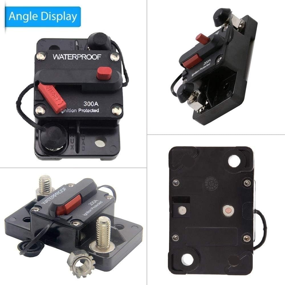 300 Amp Circuit Breaker 30A-300A with Manual Reset Waterproof Inline Fuse Inv…