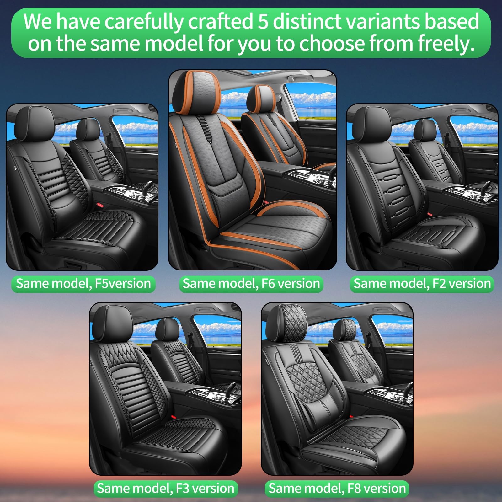 Car Seat Covers Chevy Malibu 2009-2026 2PCS Front Black-Brown Leather Airbag