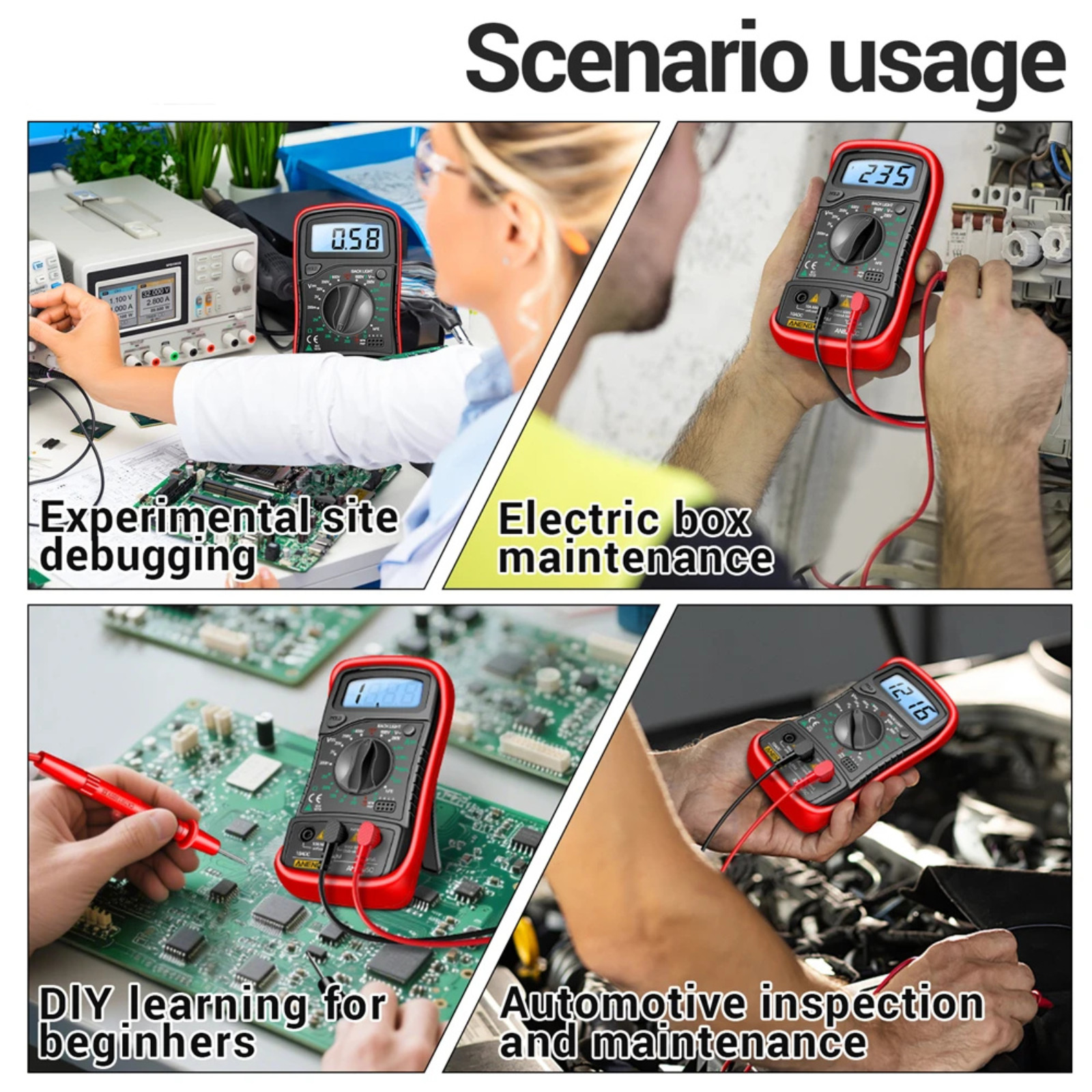 Professional Digital Multimeter Voltmeter Ohmmeter Ammeter Multi Tester Meter