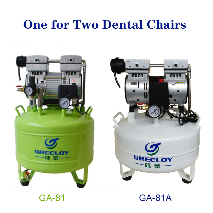 40L Silent Dental Electric Oil-free Air Compressor GA-81 for Two Dental Chair CE