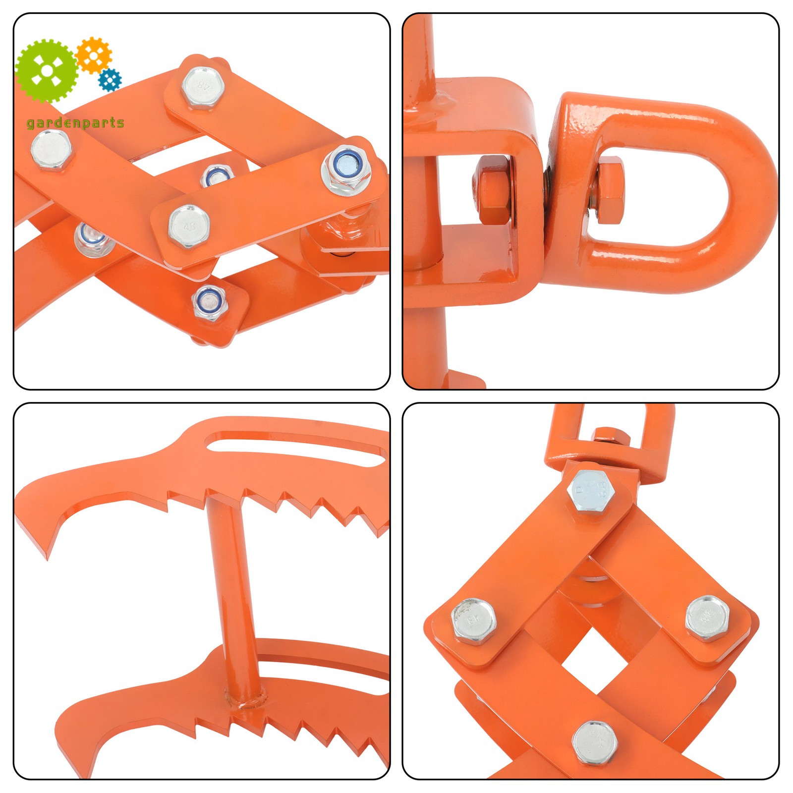 Heavy 4-Claw Log Tongs 28″ – Steel Timber Grapple Grabber For Lifting & Felling