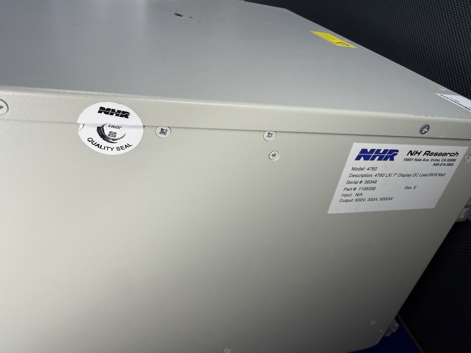 NH Research 4760 LXI 7” Display DC Load 6KW Master, 600V 300A, 6000W