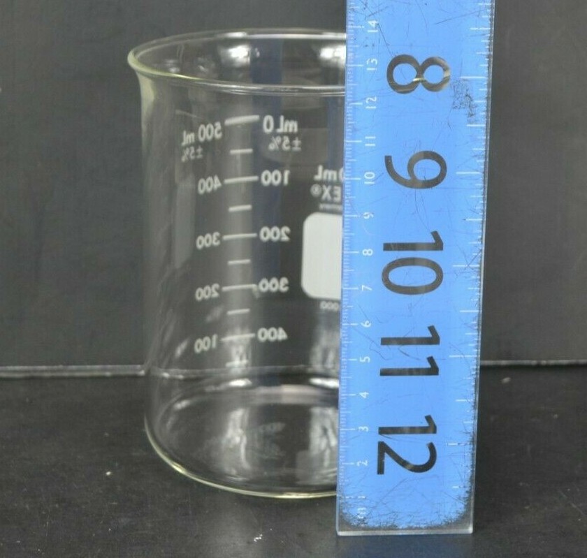 PYREX Glass 600mL Low Form Griffin Beaker Double Scale Graduated 1000-600 Single