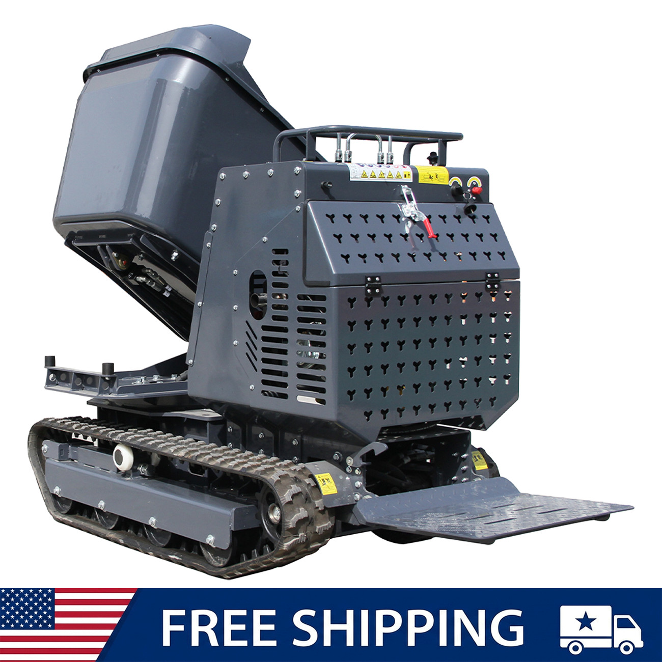 Mini Tracked Dumper 1200kg Load 13.5HP Briggs & Stratton Hydraulic Tipping