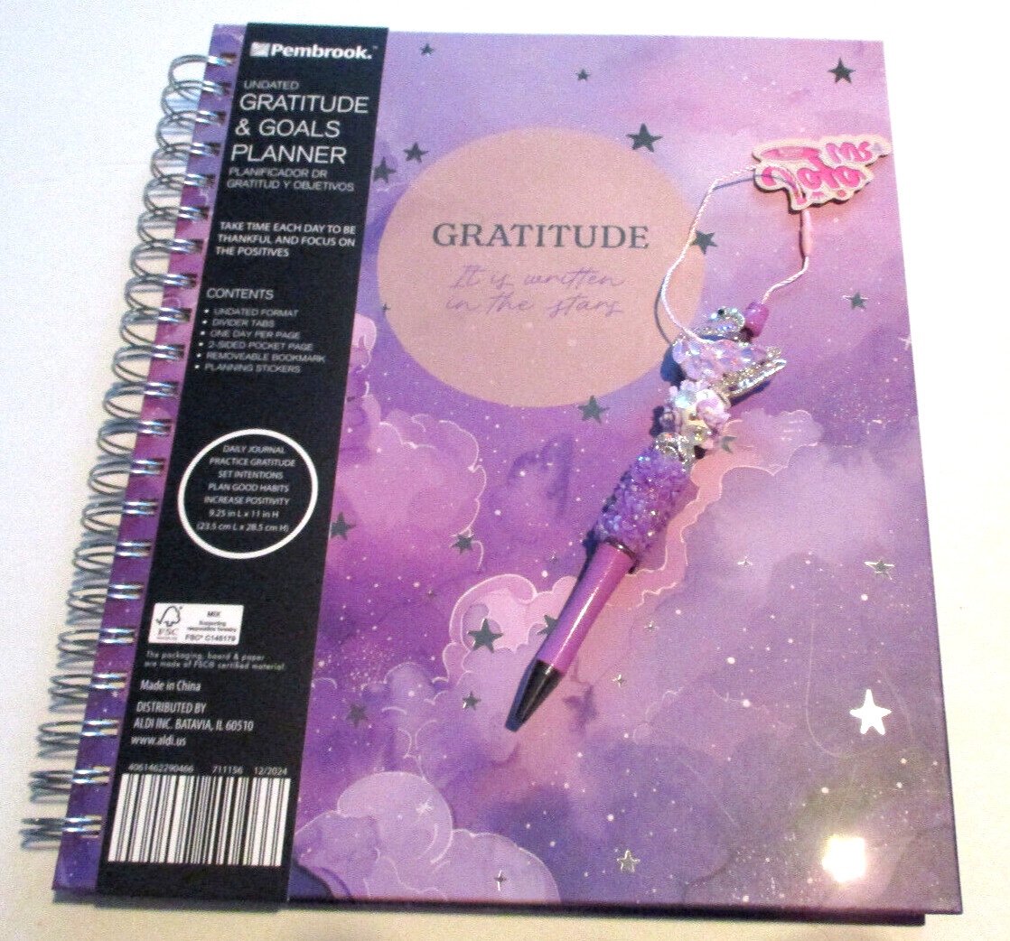 Pembrook Gratitude Planner & Pen Women GIFT SET Stickers Journal Diary Health
