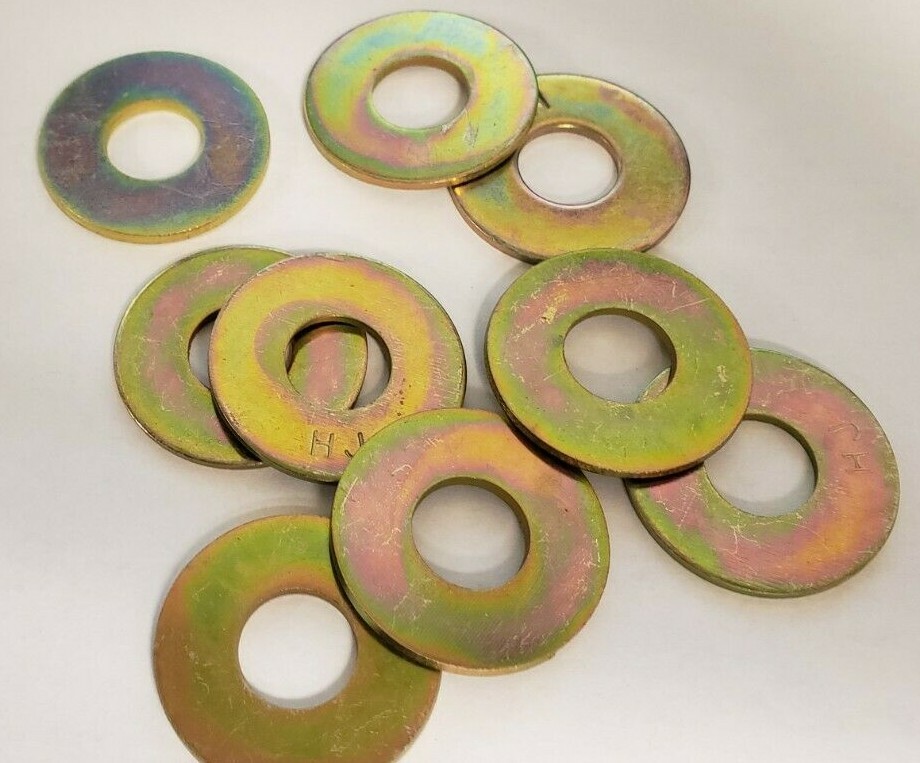 7/16″ Flat Washers USS Grade 8 Yellow Zinc