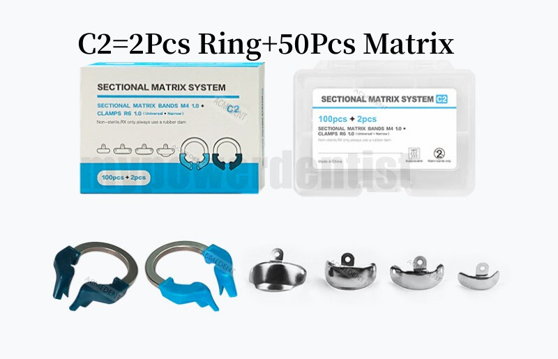 Dental Sectional Matrix Narrow Ring Titanium Clamp C2 D2 Matrix Kit Fit Palodent