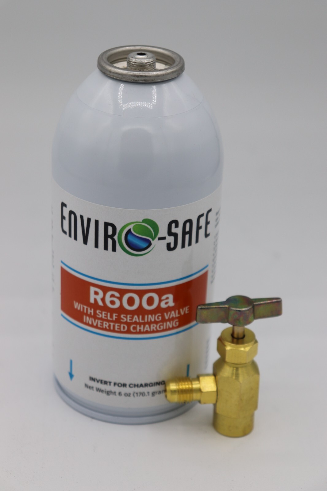 Enviro-Safe R-600a Refrigerant with 7/16″ Self Sealing K28 6 oz , 2 cans/tap