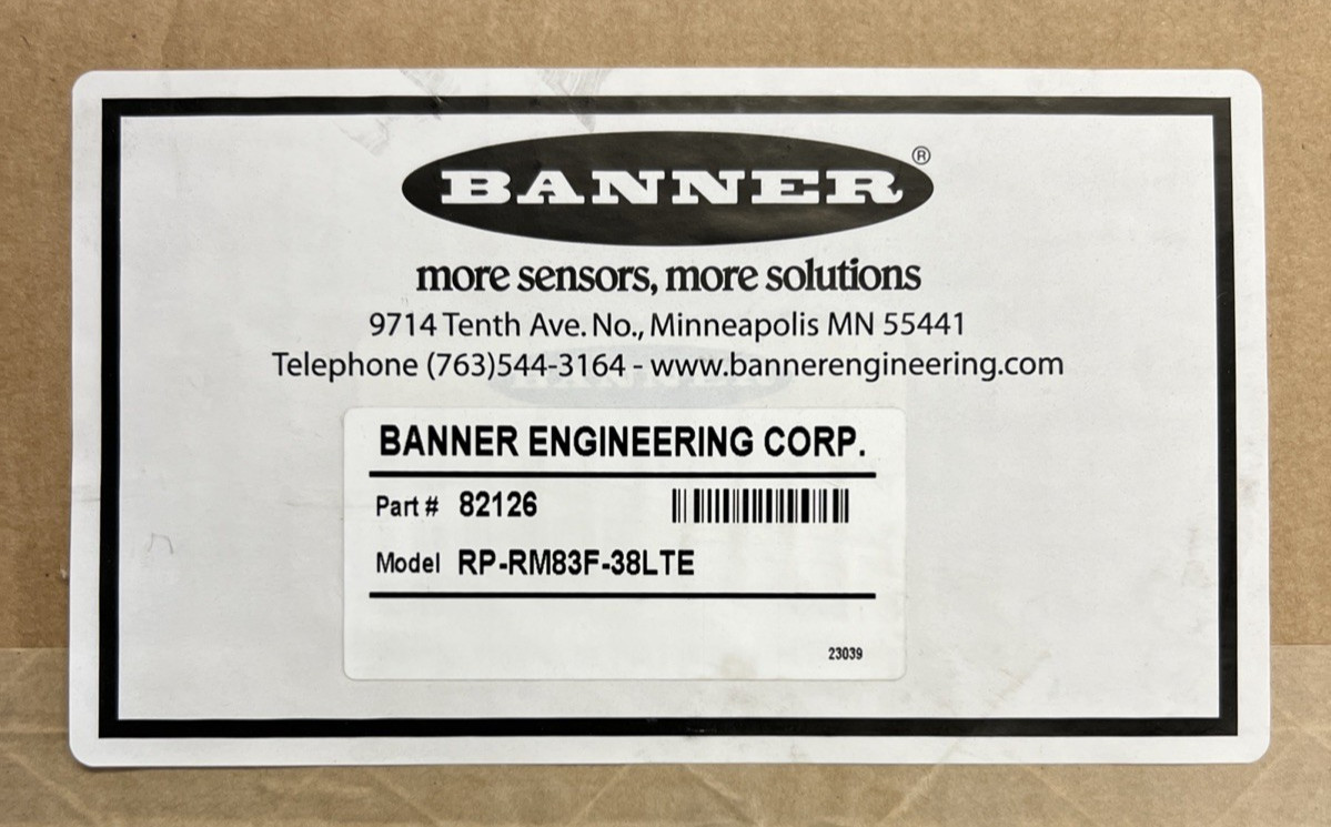 Banner RP-RM83F-38LTE Rope Pull with Emergency Stop 82126 **New Sealed Box**