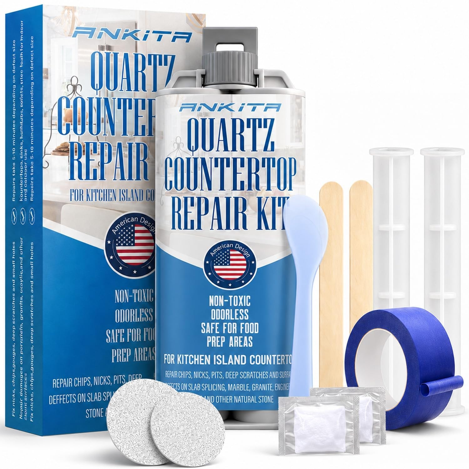 DIY Quartz Countertop Repair Kit – Quick-Drying Epoxy for Chips, Cracks, Scratch