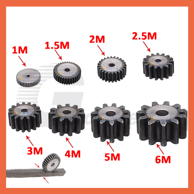 1/1.5/2/2.5/3/4/5 Mod 10-150T Spur Gear 45# Steel Pinion Gear Thickness 10-40mm
