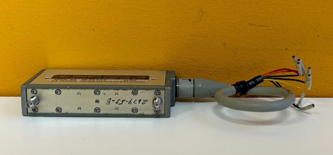 HP Agilent 08568-60118 DC-18 GHz, 0-70 dB, SMA, Step Attenuator + Cable. Tested!