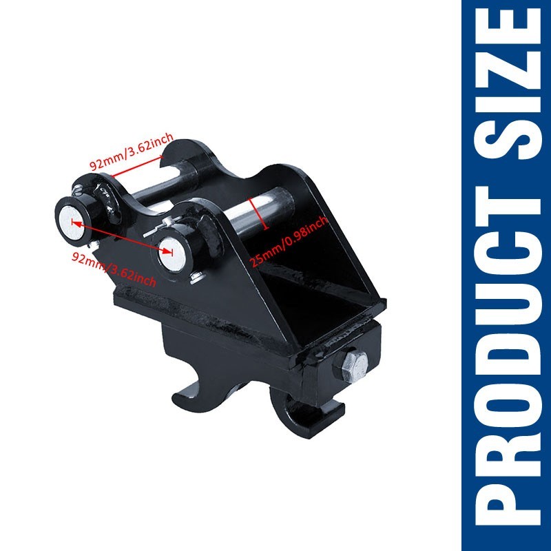 Quick-connect mechanical couplings for mini excavators, tool-free installation.