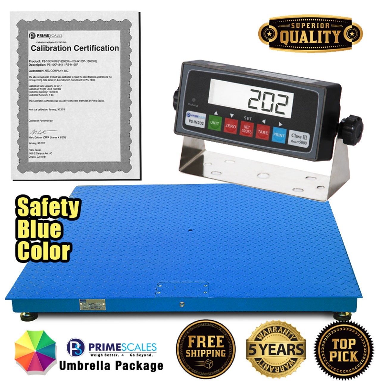 Prime Scale NTEP Floor Pallet Scale 5’x5′ 10000 lb Legal for Trade Scale